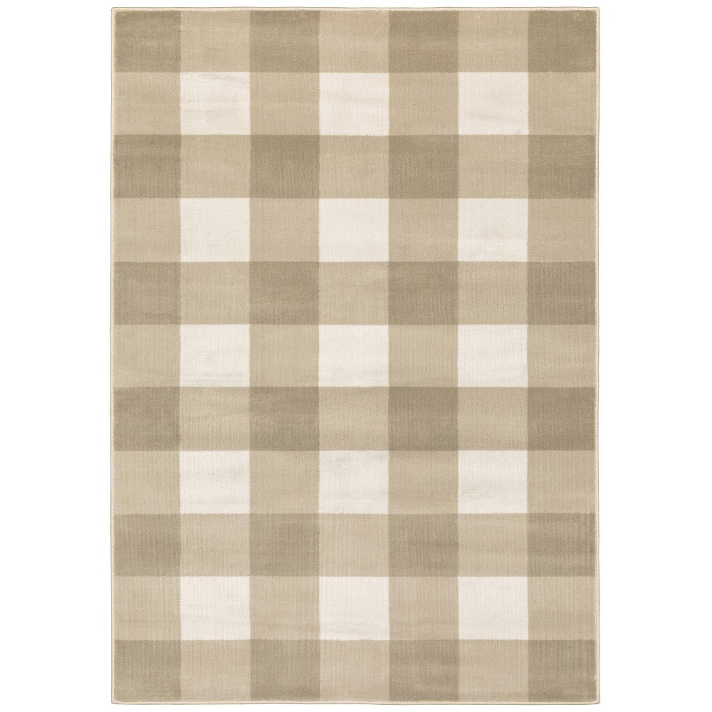  Gabriella Gingham Check Rug Beige/Ivory