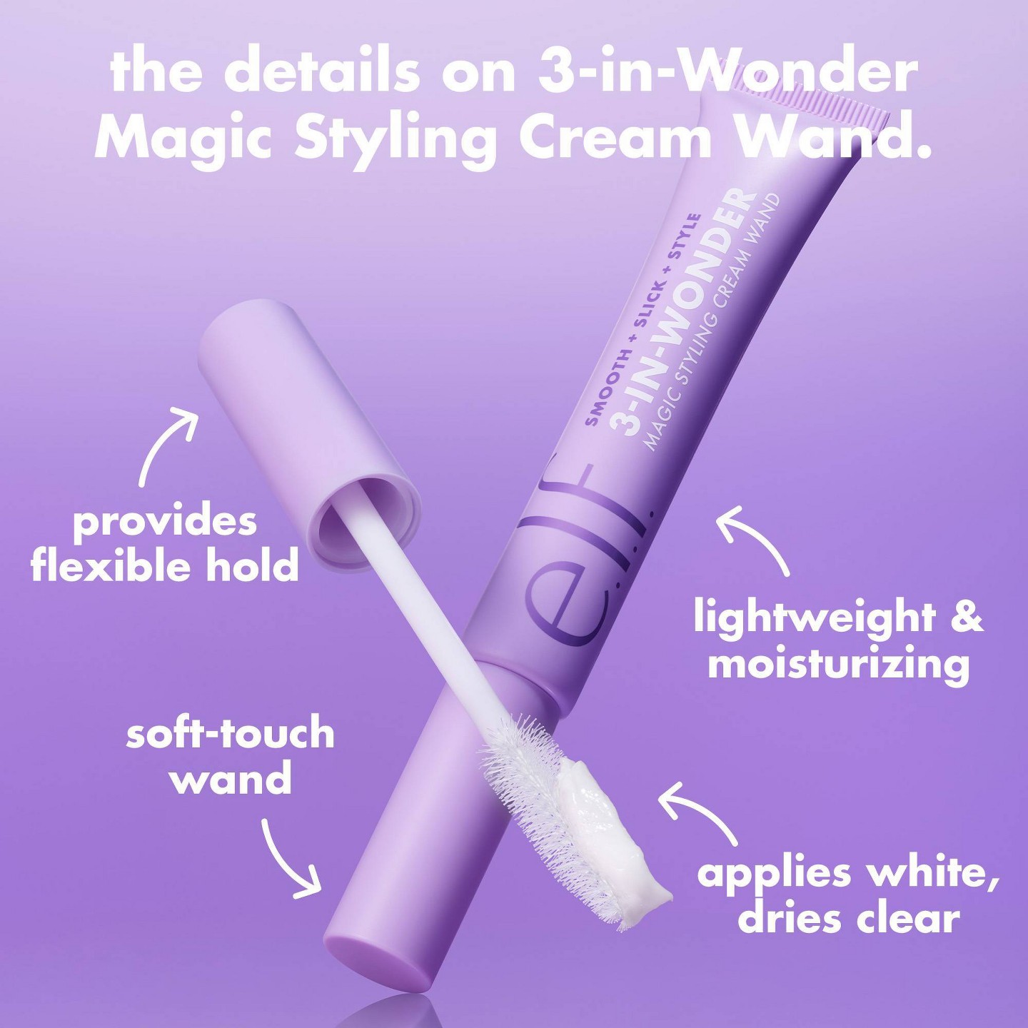 Стайлинг-стик для волос e.l.f. Hair 3-in-Wonder Magic против пушения, 0.67 fl oz, цвет: Кремовый — фото 5