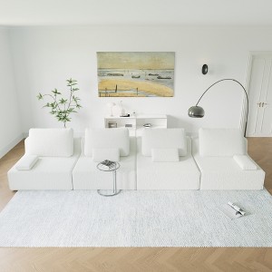 125'' Modular Convertible Compressed Sectional Sofa with Foam-Filled Deep Seats, Free Combination, Available in 3 Colors - 1 of 4