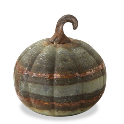 TAG Rustic Metal Pumpkin Tabletop Mantel Decorations Small, 7.0 inch
