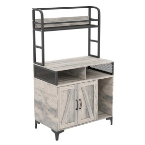 coucheta Cat Litter Box Enclosure, Large Hidden Litter Box Furniture with Open Shelf & Compartments, Metal Frame Indoor Cat House Furniture Cabinet - 1 of 4