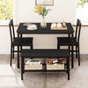Dining Table Set for 4, Modern Kitchen Table with 2 Chairs and Bench for Small Space - 3 of 4