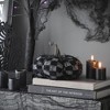 NAYSAYE Party Decoration and Accessories Fabric Pumpkin Figurine for Holiday Halloween Tabletop and Home Decor, Black and White, 8.3"*8.3"*6.7" - 3 of 4