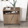 Sideboard Cabinet, Morden Wood Sideboard Buffet, Storage Cabinet with Oblique Door and Adjustable Shelves - 2 of 4
