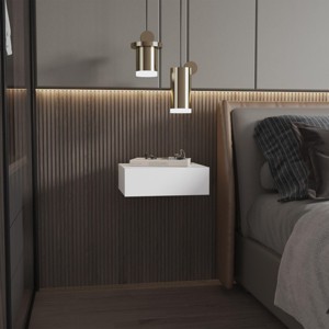 INFURNIC Nightstands Wall Mounted Floating Nightstand with Drawer and Spacious Storage for Home Organization, White, 15.7"*13.4"*5.1" - 1 of 4