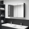 vidaXL Bathroom Cabinet White and Silver Engineered Wood 19.7x5.1x27.6 in - Shining Black 35 x 5.5 x 24.4 in - 2 of 4
