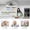 Siljoy 20 Inch Ceiling Fans with Lights, Flush Mount Ceiling Fan with Light and Remote, 6 Wind Speeds Smart Modern Ceiling Fan for Bedroom (White) - 4 of 4