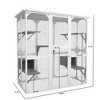 Wooden Cat Cage With Platform And Resting Box, UV Resistant Waterproof Roof Playing And Running Enclosures Box, Stylish Indoor Pets House For Cats - 4 of 4