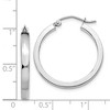 Black Bow Jewelry 3mm, 14k White Gold Polished Rectangle Tube Hoops, 25mm (1 Inch) - 4 of 4