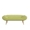 57 Inch Sofa Stool Bench with Armrest Backrest Metal Leg 400lbs Load Capacity PVC Fabric Curved Sofa for Bedroom End of Bed Green - 3 of 4