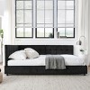 Full Size Upholstered Bed Frame, Velvet Tufted Platform Bed with Armrests and Backrest, No Box Spring Needed - Baofuwish - 2 of 4