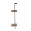 COWLOWN 12 in. Black Brown Iron and Wood Wall Shelf With Two Shelves - 2 of 4