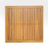 Square Acacia Wood Outdoor Coffee Table with Slatted Top and Low Profile for Patio or Balcony Lounge-Cuddlewood - 3 of 4