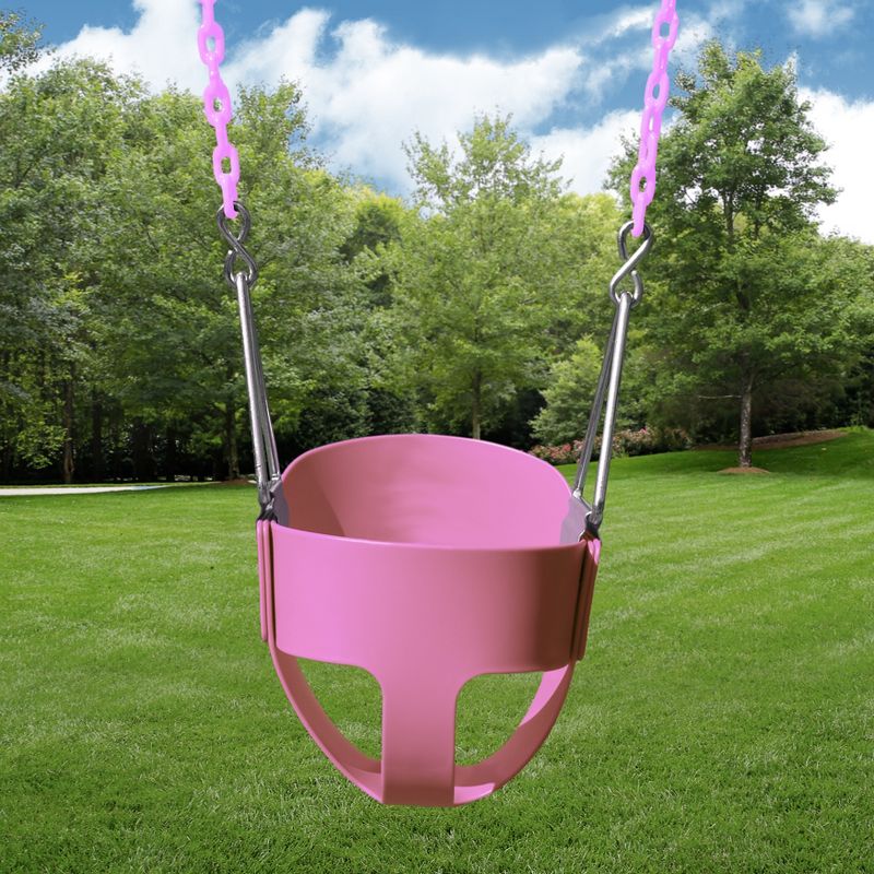 Gorilla Playsets Full Bucket Toddler Swing - Pink with Pink Chains, 3 of 6