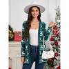 Christmas Cardigan For Women Casual Long Sleeve Round Neck Open Front Cardigan Sweaters - 3 of 4