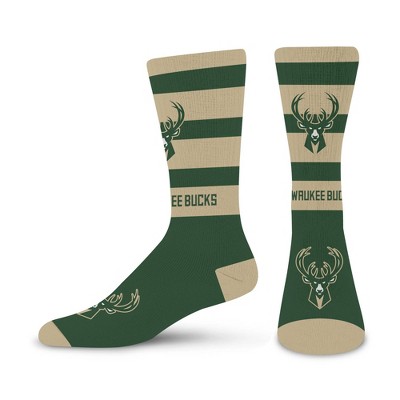 NBA Milwaukee Bucks Rugby Double Big Crew Socks - Large
