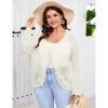 Clearlove Women's Plus Size Tie Front Cardigan Sweaters Long Sleeve Bow Sweater Fall Winter Trendy Outerwear Tops - 2 of 4