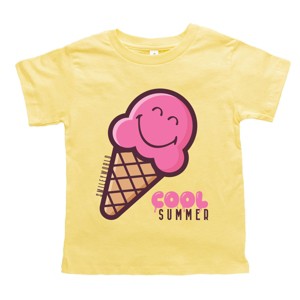 The Juniper Shop SmileyWorld Cool Summer Ice Cream Pink Toddler Short Sleeve Tee - 1 of 4