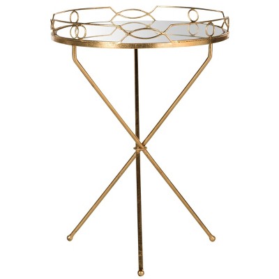 Cherris Round End Table - Gold / Mirror - Safavieh