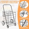 Foldable Utility Cart, 66 Lbs Capacity Double Shopping Basket with Wheels, Portable Grocery Cart for Laundry, Shopping - 3 of 4