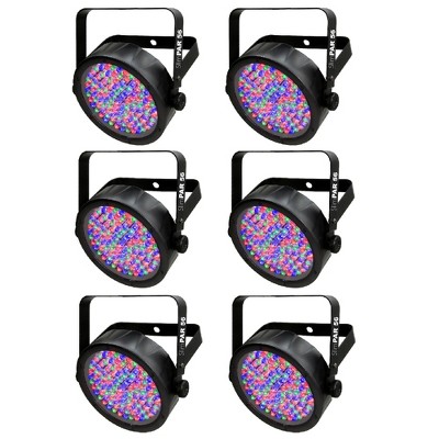 Chauvet DJ  56 LED DMX Slim Par Flat Can RGB Wash Light Effect Fixture (6 Pack)