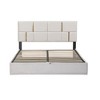TiramisuBest Upholstered Platform Bed with Wingback Headboard, One Twin Trundle and 2 Drawers, Linen Fabric, Queen, Pink - 3 of 4