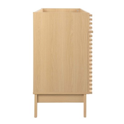 Modway Render 47 Plastic and Wood Bathroom Vanity Cabinet in Oak