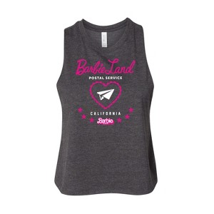 Women's Barbie Barbie Land Postal Service Graphic Racerback Tank - Heather Charcoal - Small - 1 of 2
