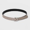 Women's Oval Tapered Center Bar Reversible Belt - A New Day™ Cognac/Black M