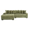 111.4" Corduroy L-Shaped 3-Seater Sectional Sofa with 8 Pillows - 4 of 4