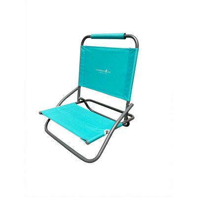 Teal Portable Folding Beach and Camping Chair with Steel Frame