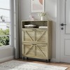 Farmhouse Shoe Storage Cabinet with Barn Door Design with Open Storage for Entryway,Foyer,Hallway - 2 of 4