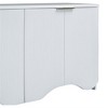 Sideboard Buffet Cabinet With 4 Doors, Modern Kitchen Storage Cabinet With Vertical Stripes Wavy Bottom Design Adjustable Shelves For Entryway - 4 of 4