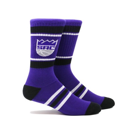 NBA Sacramento Kings Stripe Crew Socks - L