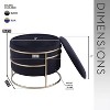 Kumasinova 17" Velvet Round Storage Ottoman with Golden Frame,Foot Stool with Hidden Compartment,Vanity Stool for Living Room&Bedroom - 2 of 4