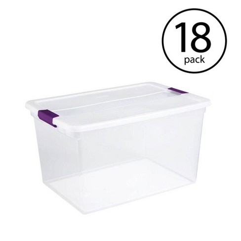 Sterilite 66 Qt Clearview Latch Storage Box Stackable Bin With