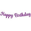 KatchOn, Glitter Happy Birthday Banner Purple - Prestrung, 10 Feet | Cursive Purple Happy Birthday Sign - 4 of 4