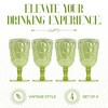 Elle Decor Acrylic Goblets, Set of 4, 15-Ounce, Unbreakable Acrylic Wineryglasses, Shatterproof Long Stemmed Glasses, Bar Drinking Cups, Green - 2 of 4