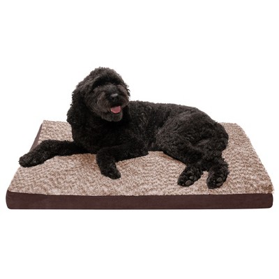 FurHaven Two-Tone Faux Fur & Suede Deluxe Cooling Gel Top Dog Bed