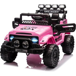 Kids RC Electric Truck, Battery Operated Vehicle with Remote Control, Spring Suspension, LED Lights, Bluetooth, 3 Speed Gears, Parent Remote Control - 1 of 4