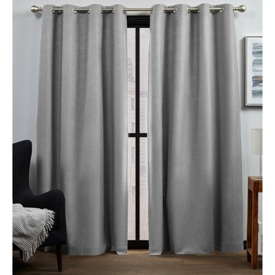 Set of 2 84"x52" Bensen 100% Blackout Grommet Top Curtain Panel Gray - Exclusive Home