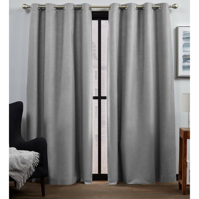Set of 2 Bensen 100% Blackout Grommet Top Curtain Panel - Exclusive Home, 1 of 8