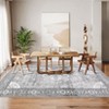 8'x10' Vintage Floral Print Living Room Bedroom Rugs, Washable Non Slip Large Throw Carpet for Dining Room Nursery Kitchen, Grey - 4 of 4