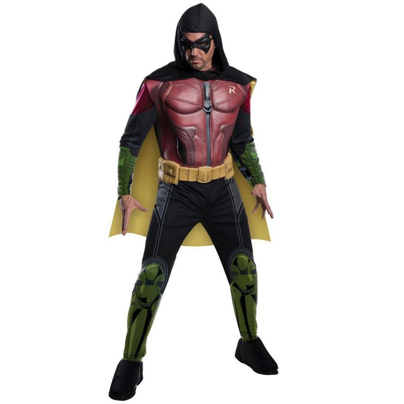 Imagine Mens Mens Arkham Robin Muscle Chest Costume, 1 of 3
