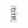 6 - Tier Storage Shelf Wire Shelving Unit Standing Rack Organization with Caster Wheels Stainless Side Hooks Black - 2 of 4