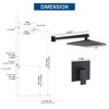 CASAINC Single-Handle 1-Spray Pattern 10 Inches with 1.8 GPM Wall Mount Square Shower Faucet (Valve Included) - 2 of 4