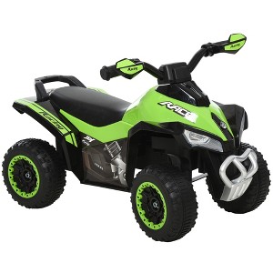 Aosom NO Power Ride on Push Car for Kids 4 Wheels Foot-to-Floor Sliding Walking ATV Toy with Music and Light for 18-36 Months, Green - 1 of 4