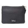 Disney Wallet, Double Pocket Wristlet, Cinderella Script Debossed, Castle Emblem Silver, Black, Vegan Leather - 3 of 4