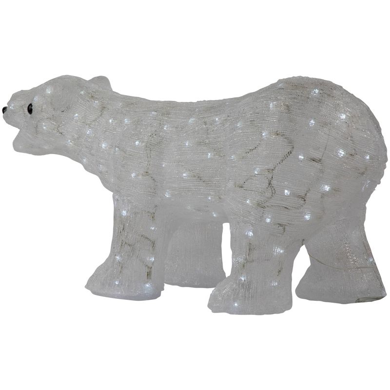 Northlight Lighted Commercial Grade Acrylic Polar Bear Outdoor Christmas Decoration - 28" - Pure White LED Lights, 5 of 7
