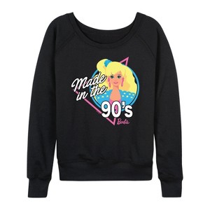 Women's - Barbie - Made in the 90's Lightweight French Terry Wide Neck Long Sleeve Shirt - 1 of 4